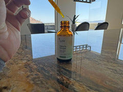 LUV health Neuro Drops packaging shot emphasizes a clean vegan, non-GMO formula.