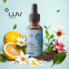 LUV health Zen Drops US-made seal signals quality and safety.