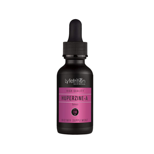 Lyfetrition Huperzine-A liquid bottle for easy daily dosing
