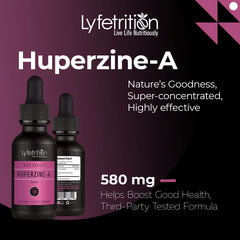Lyfetrition Huperzine-A liquid in glass for convenient use anytime