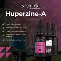 Lyfetrition Huperzine-A USA facility graphic emphasizing GMP standards