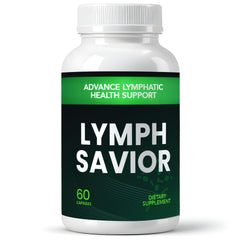 Lymph Savior bottle front view showing packaging for daily lymphatic wellness.