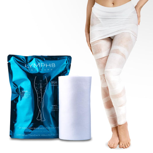LYMPH8 body wrap pre-soaked wrap for at-home smoothing and hydration.