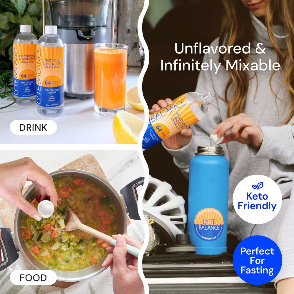 LYTE BALANCE mix in a water bottle for effortless hydration.