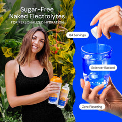 LYTE BALANCE concentrate being poured into water for quick hydration.