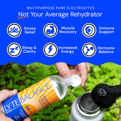 LYTE BALANCE scoop with bottle illustrating precise dosing.