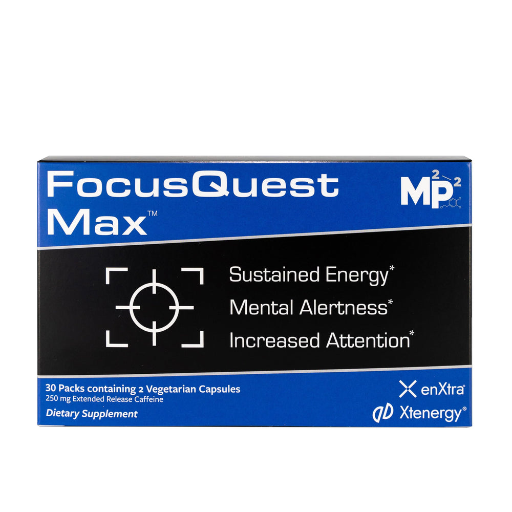 M2-P2 FocusQuest Max bottle with extended release caffeine for steady energy