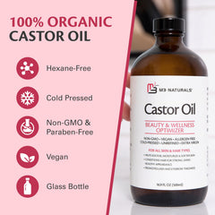 M3 Naturals castor oil eyebrow grooming for defined brows and nourishment.