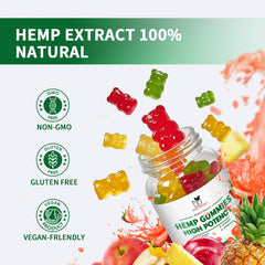 Chewy fruity texture of MABEFY gummies shown in hand