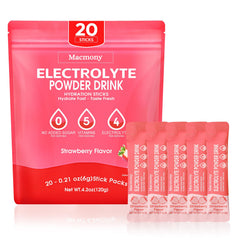 Macmony electrolyte packets strawberry flavor on-the-go hydration for workouts