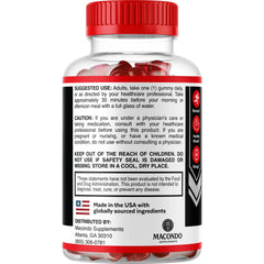 Macondo Vigor Boost X Gummies travel bottle for convenient daily use.