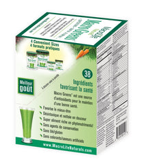 MacroLife Macro Greens travel-packets ideal for gym or commute.