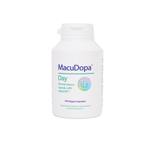 MacuDopa Day 700mg capsules bottle for daily support and easy intake.