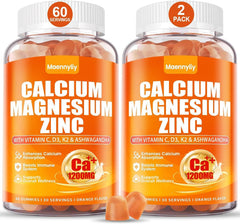 Maennyliy Calcium 1200 mg gummies bottle close-up for easy absorption and daily wellness.