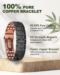 MagEnergy copper bracelet showing three magnet rows for balanced wear.