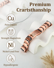 Close-up of MagEnergy pure copper bracelet patina developing over time