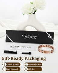 MagEnergy copper bracelet worn on the wrist for daily wear