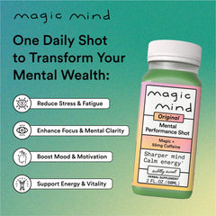 Magic Mind Energy Shot served in a glass ready for quick sipping.