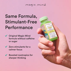 Magic Mind shot cap close-up shows secure seal for on-the-go use.