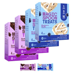 Magic Spoon Treats double chocolate bar packaging for gluten-free snacking convenience.