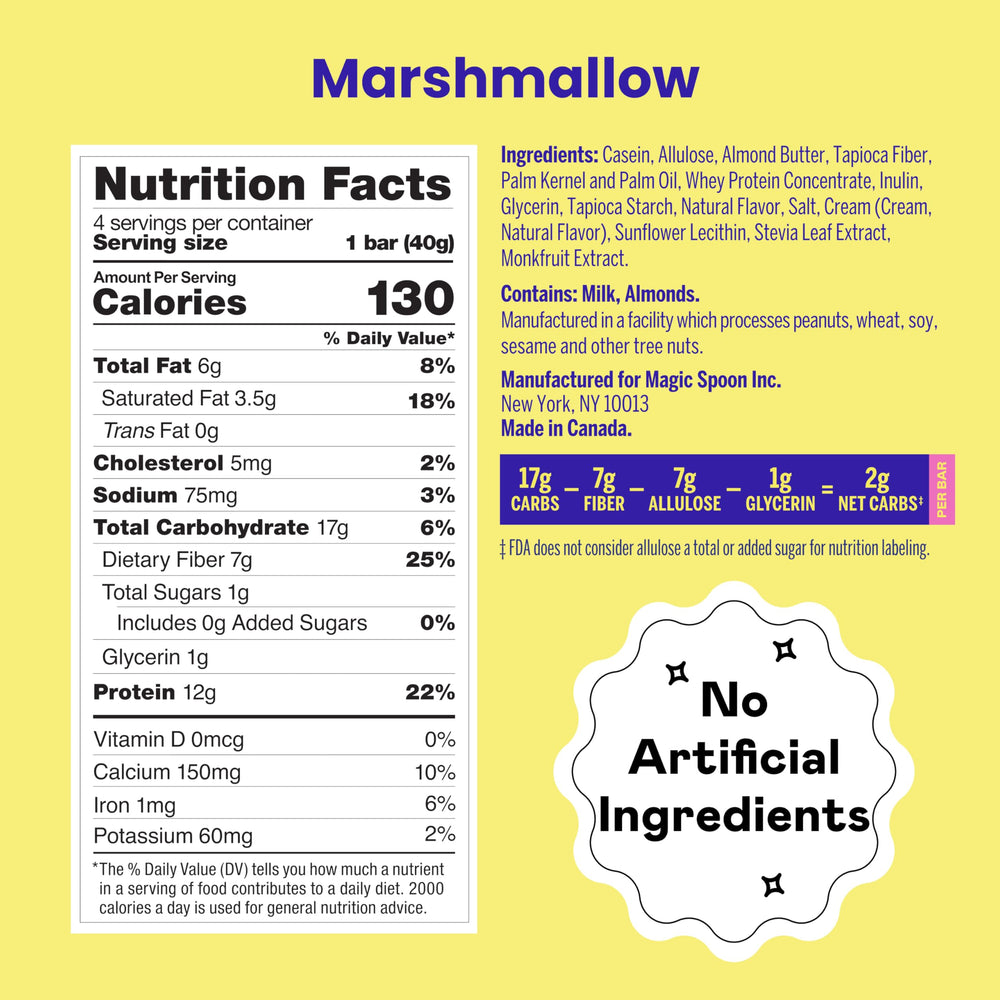 Magic Spoon Treats marshmallow bar interior shows creamy center with crisp shell.