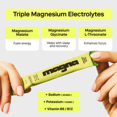 MAGNA Electrolytes Island Punch scoop dispensing powder for quick hydration.