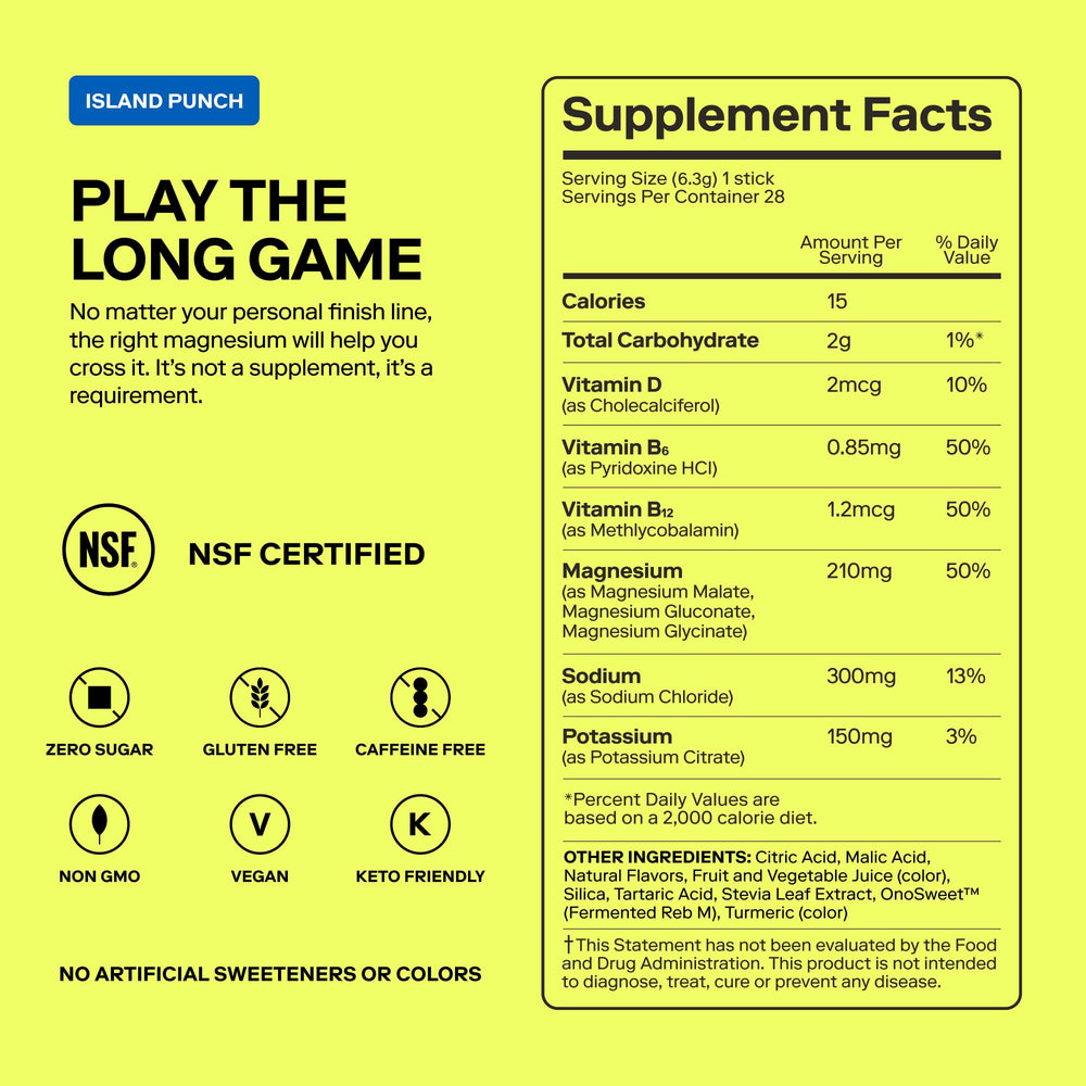 Sugar-free MAGNA Electrolytes Island Punch packaging emphasis.
