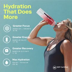 Magna Electrolytes powder in glass with apple flavor highlights hydration taste.