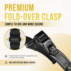MagnetRX adjustable bracelet sizing tool included for quick, precise fitting.