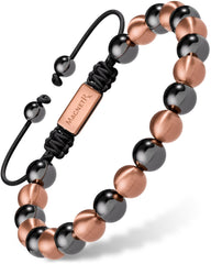 MagnetRX Balance Bracelet with hematite and 8mm copper beads for everyday comfort.