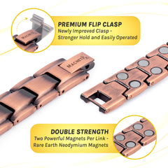 Brushed finish MagnetRX copper ankle bracelet with durable look