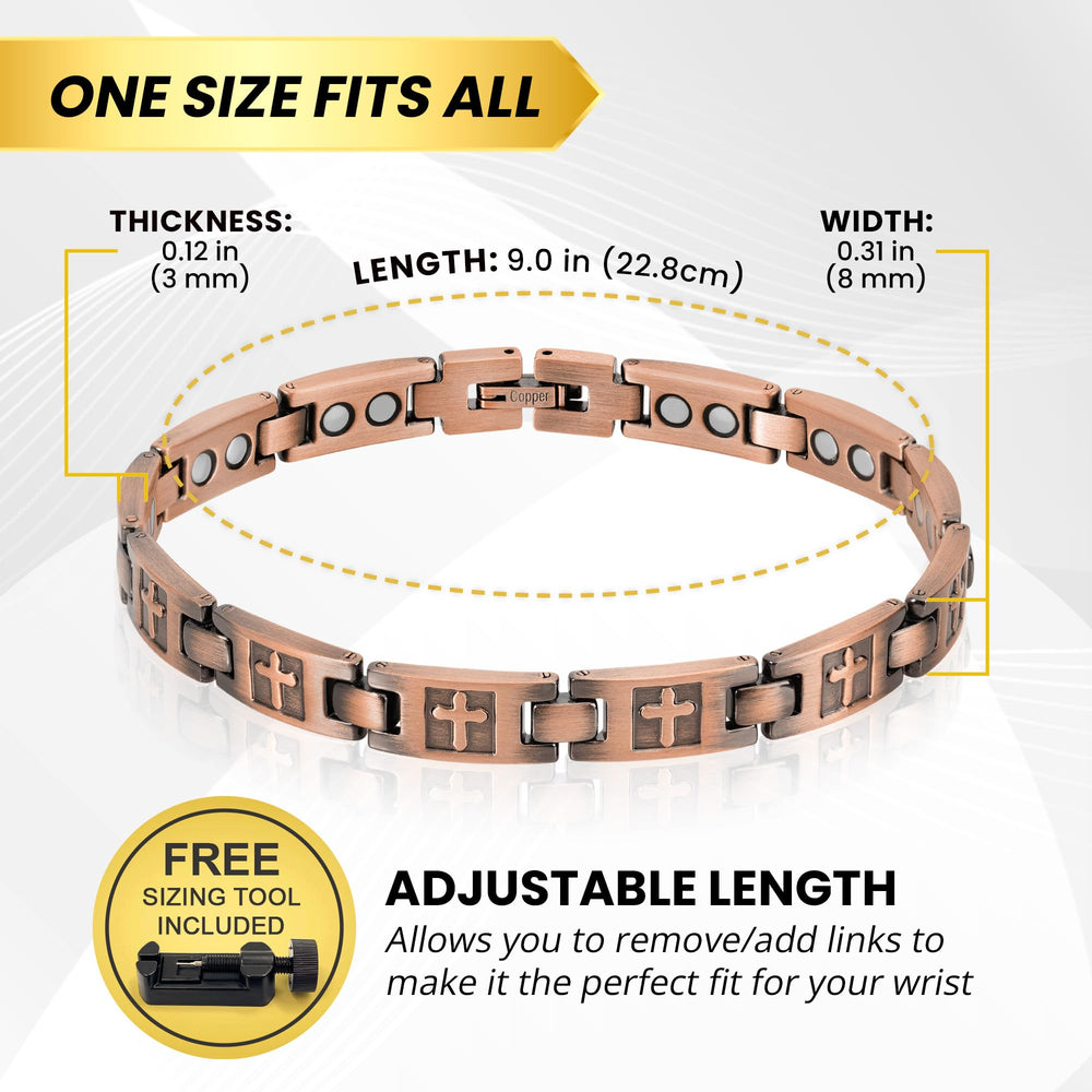 Gift box presentation of MagnetRX Copper Cross Bracelet ready for gifting