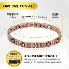 Gift box presentation of MagnetRX Copper Cross Bracelet ready for gifting