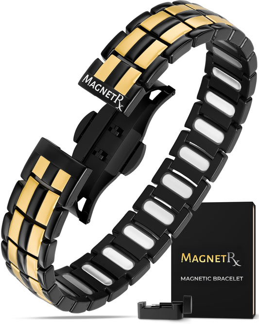 MagnetRX EllipseMAX bracelet front view showing 5,000 Gauss magnets for daily wear