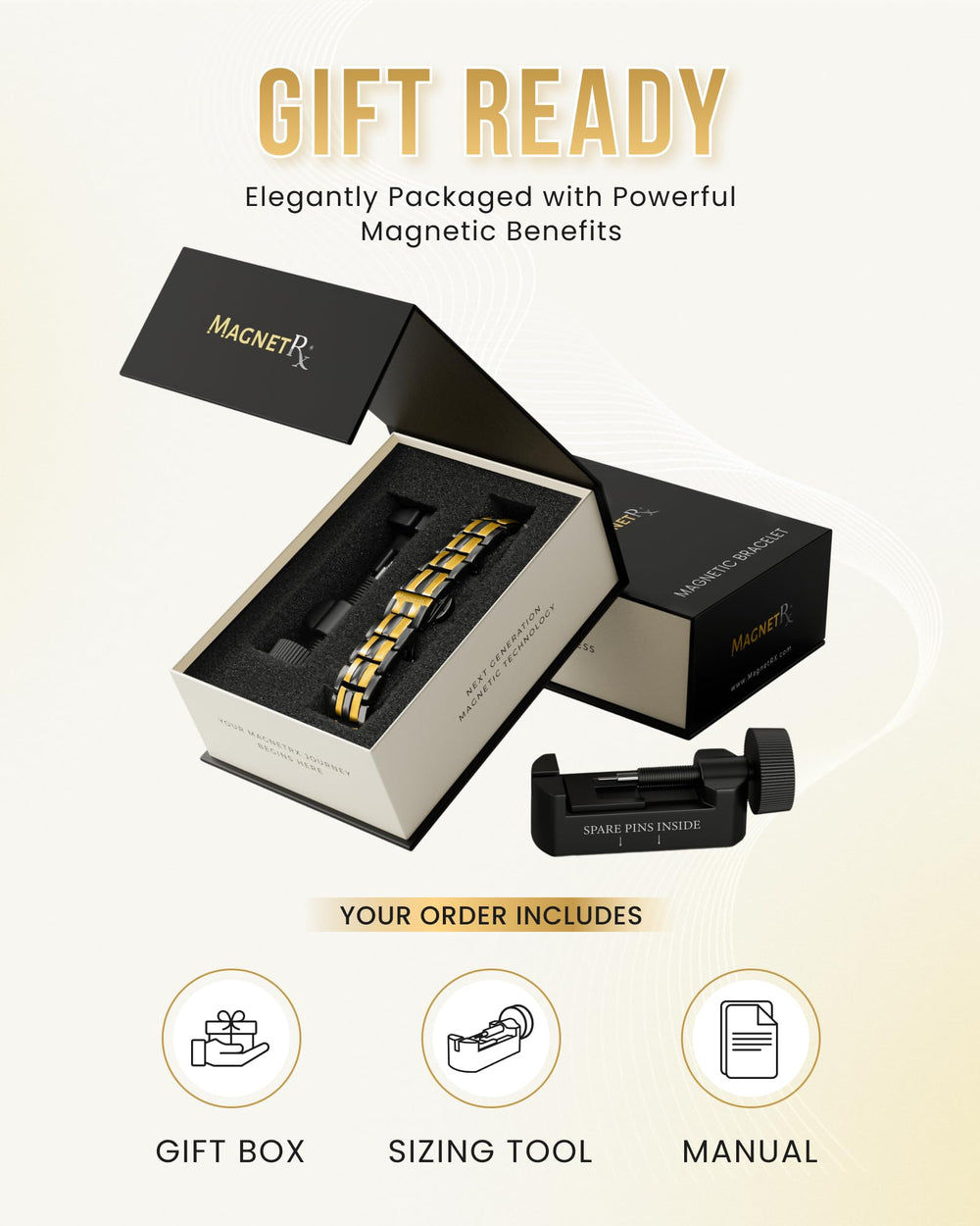 MagnetRX EllipseMAX premium titanium bracelet ready for gifting