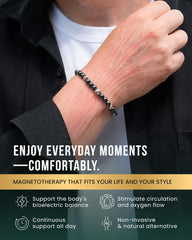 MagnetRX hematite bracelet shows a stainless steel clasp for secure, durable use.