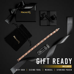 MagnetRX One-Size Anklet with Sizing Tool shown for easy adjustment.