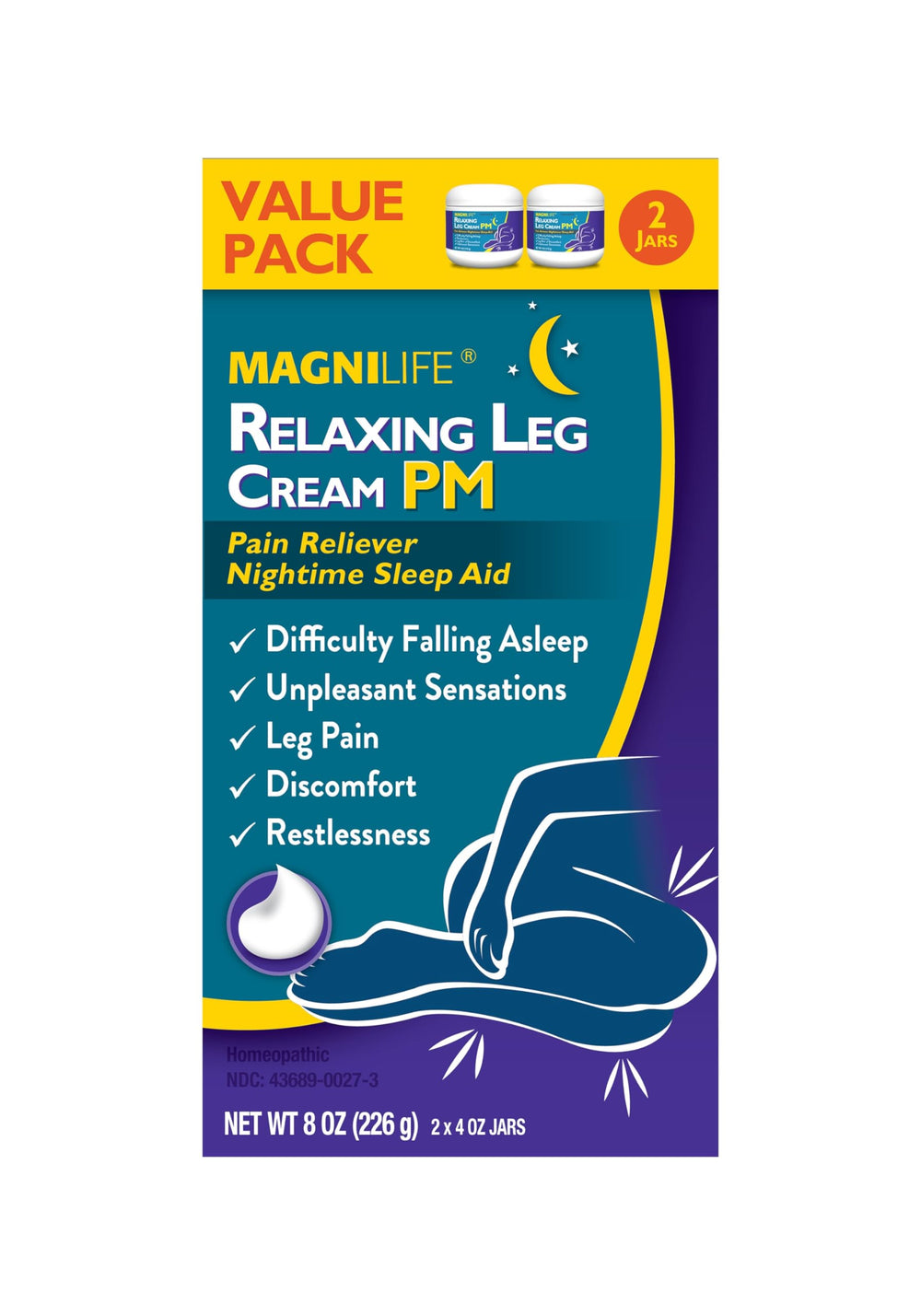 Illustration of magnesium and herbal ingredients in MagniLife cream.