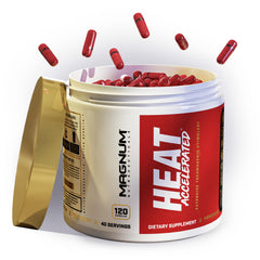 Magnum Heat Accelerated bottle with 120 capsules for performance support