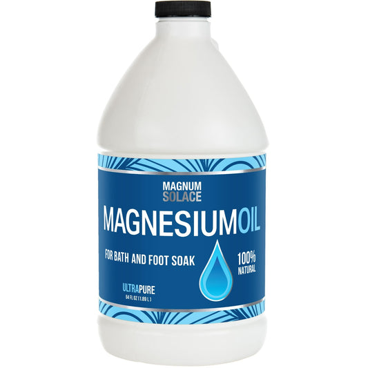 Magnum Solace Pure Magnesium Oil bulk 64oz bottle ready for refills and long-term use