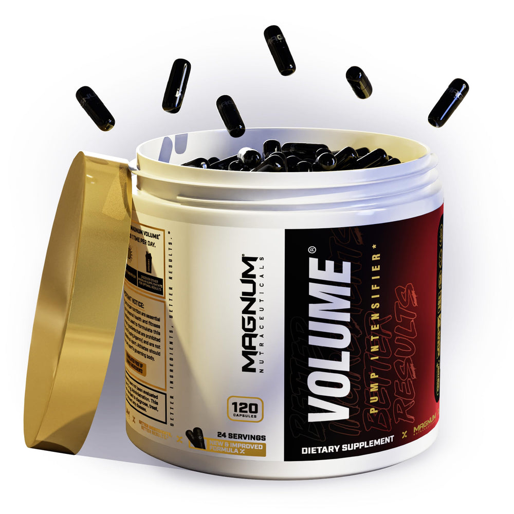 Magnum Volume Magnum Capsules bottle front view showing premium packaging for enhanced workouts