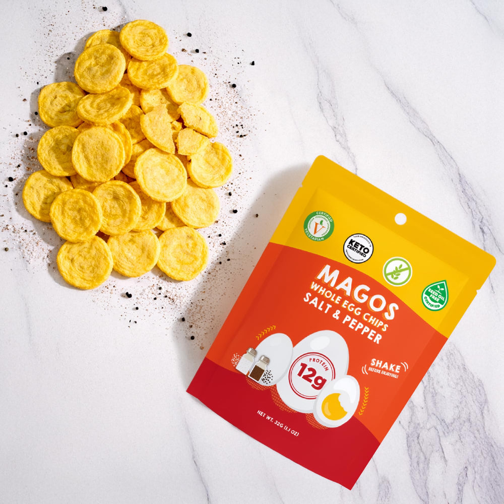 Magos Egg Chips low-carb-2g-net-carb option for keto and weight management.