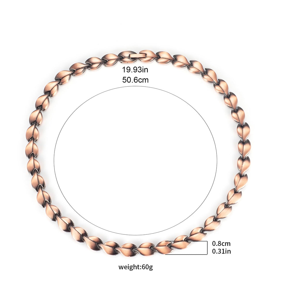 MagSølv copper magnetic necklace close-up highlights sleek style and everyday-wear appeal