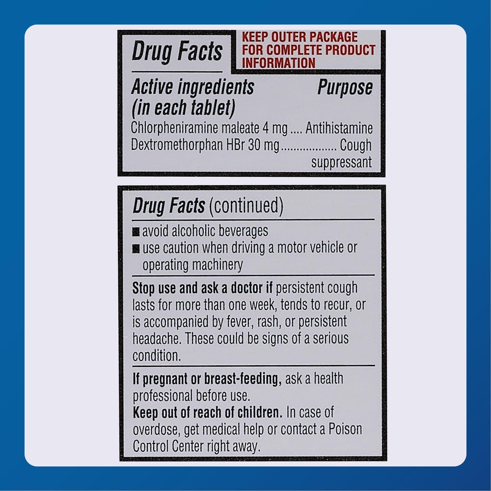 MAJOR Cough and Cold HBP tablets inside bottle for on-the-go relief