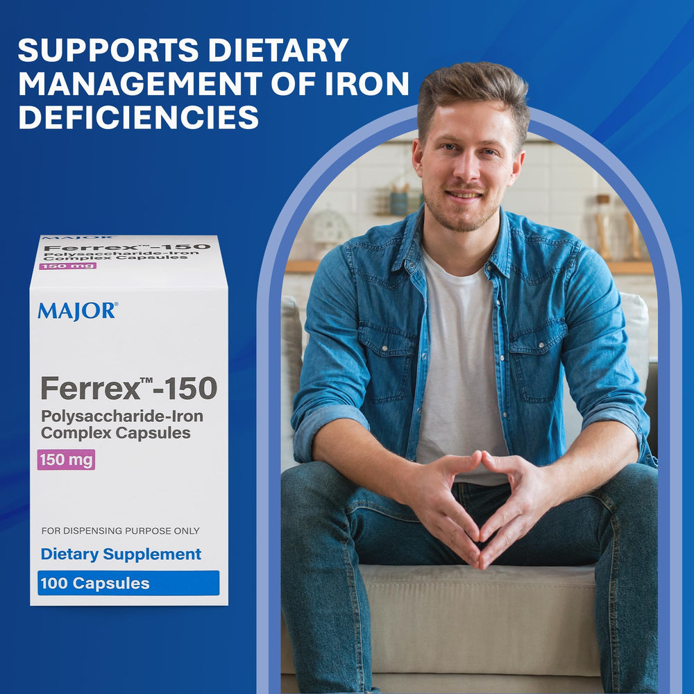 MAJOR Ferrex-150 blister-card packaging demonstrates convenient dosing