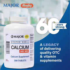 Major Oyster Shell Calcium 500 mg scene suggests easy daily use at home