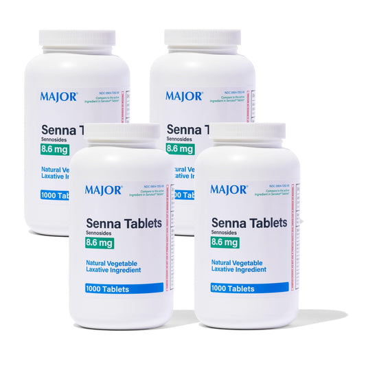 MAJOR Senna 8.6 mg laxative tablets bottle front view for occasional relief