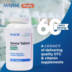 MAJOR Senna shelf display suggests convenient OTC option for occasional relief.