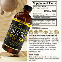MAJU Black Seed Oil on kitchen counter ready for daily supplementation