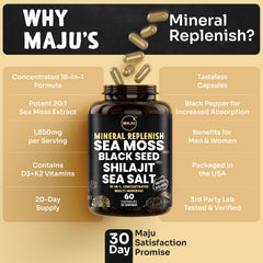 Maju Superfoods fulvic acid minerals bottle close-up.